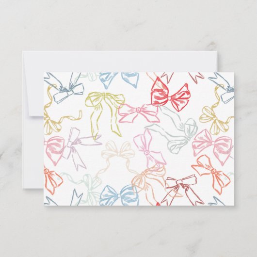 リボンと弓カラフルの水彩ありがとう サンキューカード (裏面)