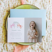 リボンと弓カラフルの水彩ありがとう サンキューカード