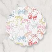 リボンと弓カラフルの水彩ありがとう フェイバータグ (裏面)