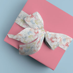 リボンと弓カラフルの水色 グログランリボン