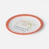 リボンと弓ガールズパーソナライズされたバースデーパーティー ペーパープレート (アングル)