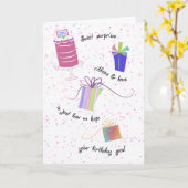 リボンと弓ハッピー95誕生日挨拶 カード (黄色い花)