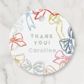 リボンと弓水彩誕生日ありがとう フェイバータグ (正面)