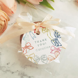 リボンと弓水彩誕生日ありがとう フェイバータグ