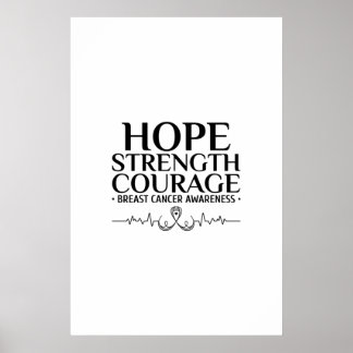 リボンと引用文を持つ乳がん認識度。 ポスター