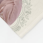 リボンと植物体のフレーム5 Photo祖父母 フリースブランケット (角)