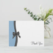 リボンと水玉模様ありがとうフラットカード サンキューカード (スタンド正面)