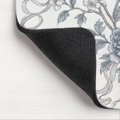 リボンと芍薬のデザインの鳩 マウスパッド (コーナー)