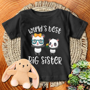 リボンと花のクマ 世界で一番素敵なお姉ちゃん ベビーTシャツ