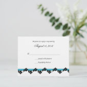 リボンと花の応答カード 出欠カード (スタンド正面)