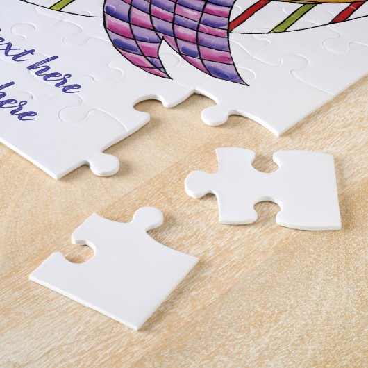 リボンと蝶結びが付いたかわいいクリスマスのジングルベル ジグソーパズル (側面)