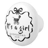 リボンと蝶結びのベビーカー セラミックノブ (右)