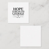 リボンと認識度を持つ乳がん引用文。 スクエア名刺 (正面/裏面)