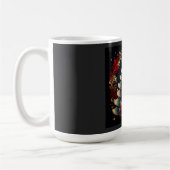 リボンと金の星のクリスマスツリー コーヒーマグカップ (左)
