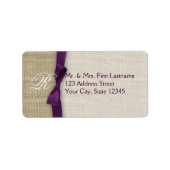 リボンとBurlap紫 ラベル (正面)