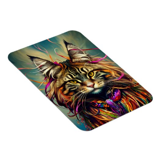 リボンに描かれたフワフワのタイガーメイン マグネット (右側)