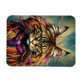 リボンに描かれたフワフワのタイガーメイン マグネット (横)