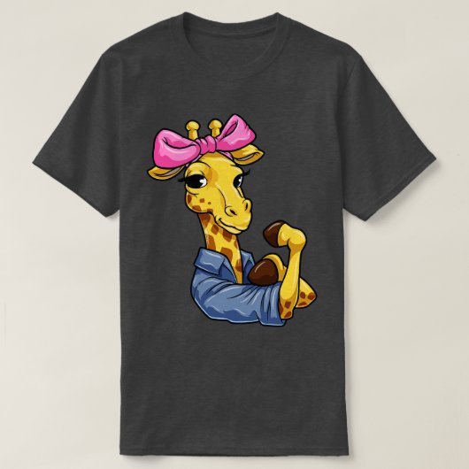 リボンのあるキリン1 Tシャツ (デザイン正面)