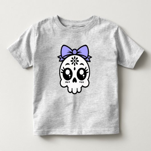 リボンのあるドクロ トドラーTシャツ (正面)