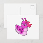 リボンのついた女の子としての毛虫 ポストカード (正面/裏面)