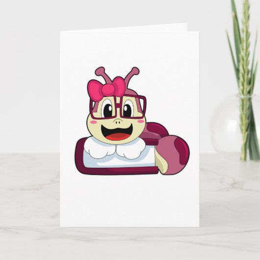 リボンのついた毛虫 カード (正面)