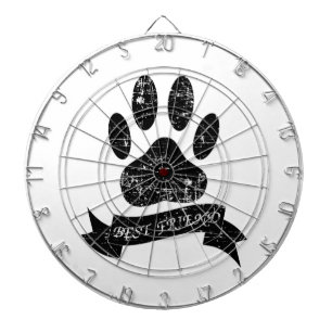 リボンのついた苦しそうな犬の足跡 ダーツボード