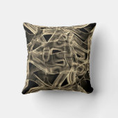 リボンのような曲線、カーキまたはベージュラインのレリーフ、 浮き彫り クッション (裏面)