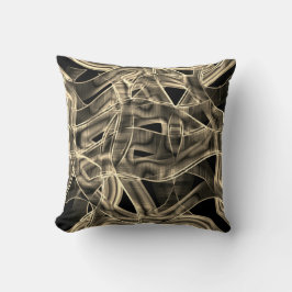 リボンのような曲線、カーキまたはベージュラインのレリーフ、 浮き彫り クッション