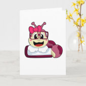 リボンのイモムシ カード (黄色い花)