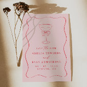 リボンのエレガントボーモダンドの日付の保存 招待状