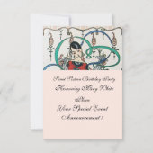 リボンのカラフル若い女の子16パーティー 招待状 (裏面)