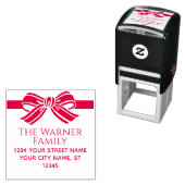 リボンのクリスマスネーム差出人住所#2 セルフインキングスタンプ (インサイチュ)