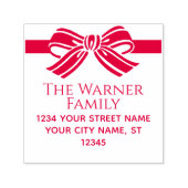 リボンのクリスマスネーム差出人住所#2 セルフインキングスタンプ (デザイン)