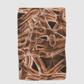 リボンのシェイプのオーバーラップするカーブ、茶色のレリーフ、 浮き彫り ゴルフタオル (正面)