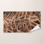 リボンのシェイプのオーバーラップするカーブ、茶色のレリーフ、 浮き彫り バスタオルセット (ハンドタオル)