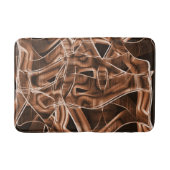 リボンのシェイプのオーバーラップするカーブ、茶色のレリーフ、 浮き彫り バスマット (正面)