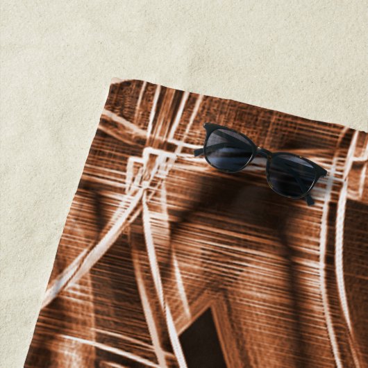 リボンのシェイプのオーバーラップするカーブ、茶色のレリーフ、 浮き彫り ビーチタオル (インサイチュ)