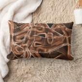 リボンのシェイプのオーバーラップするカーブ、茶色のレリーフ、 浮き彫り ランバークッション (ブランケット)