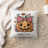 リボンのハロウィンパンプキン 赤ちゃん女の子用枕 クッション (ブランケット)