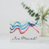 リボンのバナーの住所の変更 ポストカード (スタンド正面)