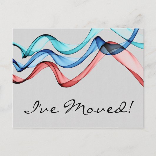 リボンのバナーの住所の変更 ポストカード (正面)