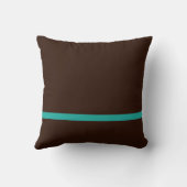 リボンのブラウンのティール（緑がかった色）家族のモノグラムのデザイン クッション (裏面)