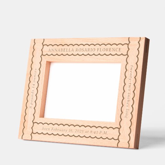 リボンのベビー誕生の状態 レーザー彫刻フレーム (左)