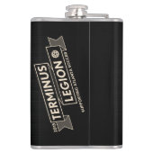 リボンのロゴの背部が付いているTLの列車のフラスコ フラスク (裏面)