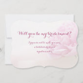 リボンの付いたピンクの芍薬の花嫁のメイド 招待状 (裏面)