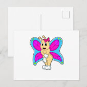 リボンの付いた蝶 ポストカード (正面/裏面)