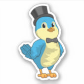 リボンの付いた鳥の花婿 シール (正面)