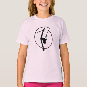 リボンの女の子のTシャツとの新体操 Tシャツ