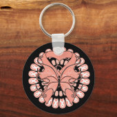 リボンの子宮がん蝶の輪 キーホルダー (正面)