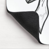 リボンの弓白黒スケッチ マウスパッド (コーナー)